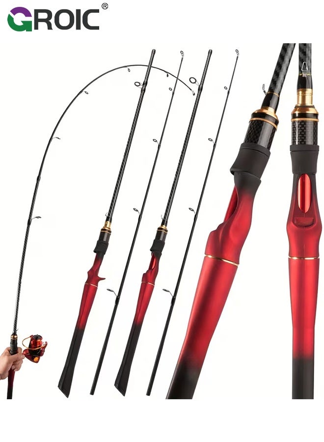 GROIC Fishing Rod, 2.1m Medium Power Fast Action Lure Rod, All-Water Versatile Fishing Pole for Beginners and Anglers, Freshwater Saltwater Compatible,Durably Sensitive, High Carbon Fiber Spinning Fishing Rod - Image 5